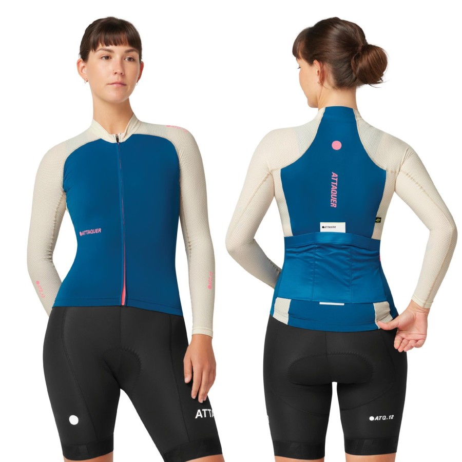 Womens Attaquer | Womens All Day Summer Long Sleeve Jersey Blue/Eggshell