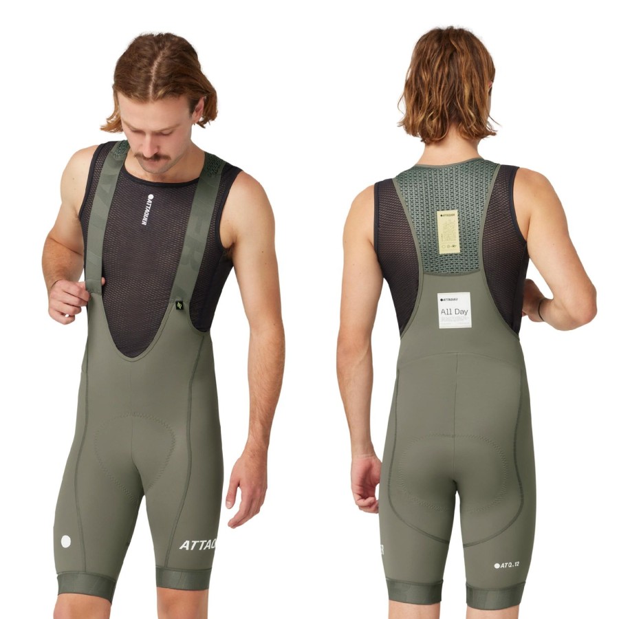 Mens Attaquer | All Day Bib Short Grey Smoke