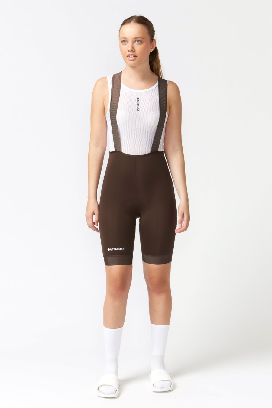 Womens Attaquer | Womens Race Bib Short Cocoa/White Ref Logo