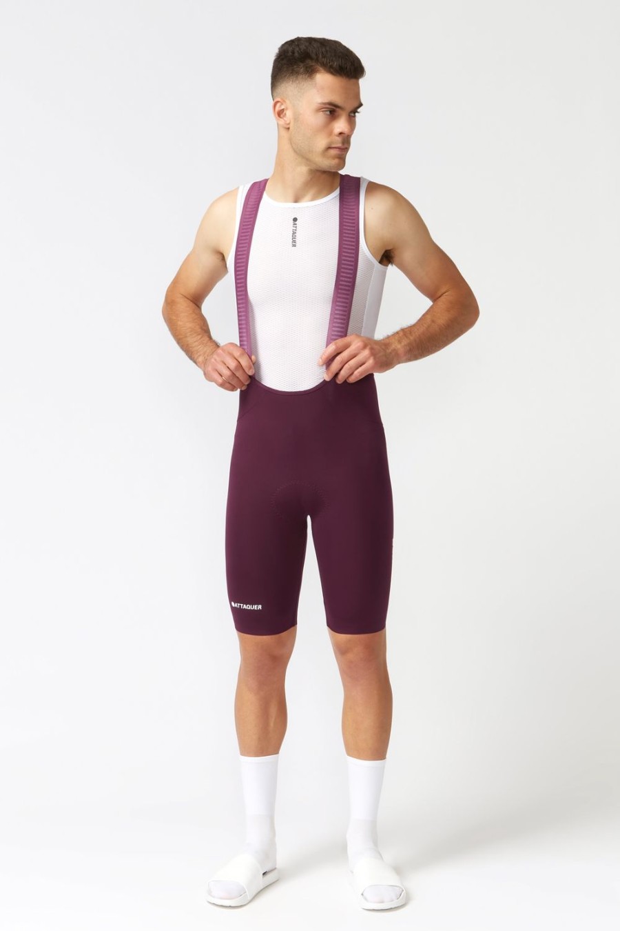 Mens Attaquer | Race Bib Short Burgundy/White Ref Logo