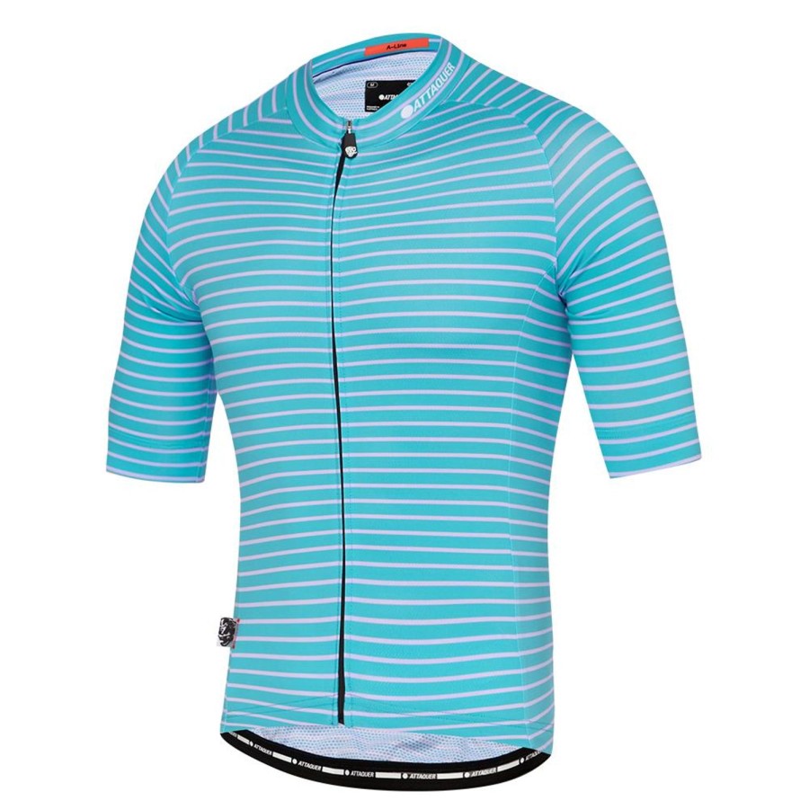 Mens Attaquer | A-Line Jersey Fine Stripe Turquoise/Lilac