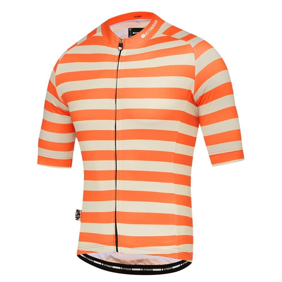 Mens Attaquer | A-Line Jersey Stripe Orange/Eggshell