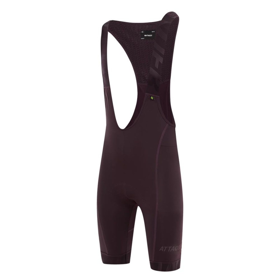 Mens Attaquer | All Day Bib Short Aubergine/Tonal Reflective Logo