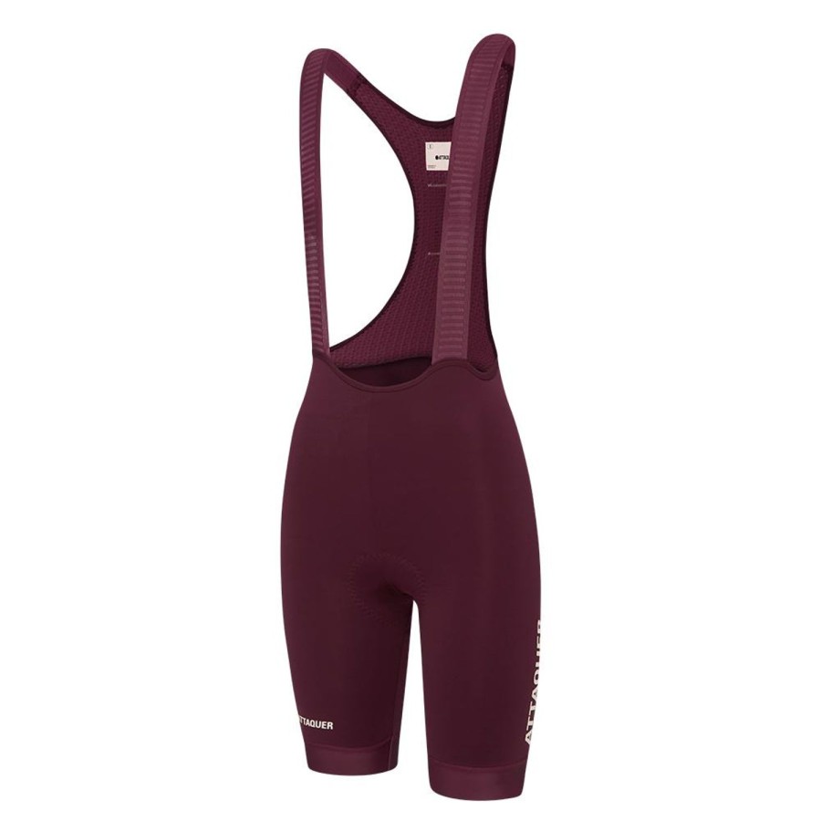 Womens Attaquer | Womens Race Bib Short Burgundy/White Ref Logo