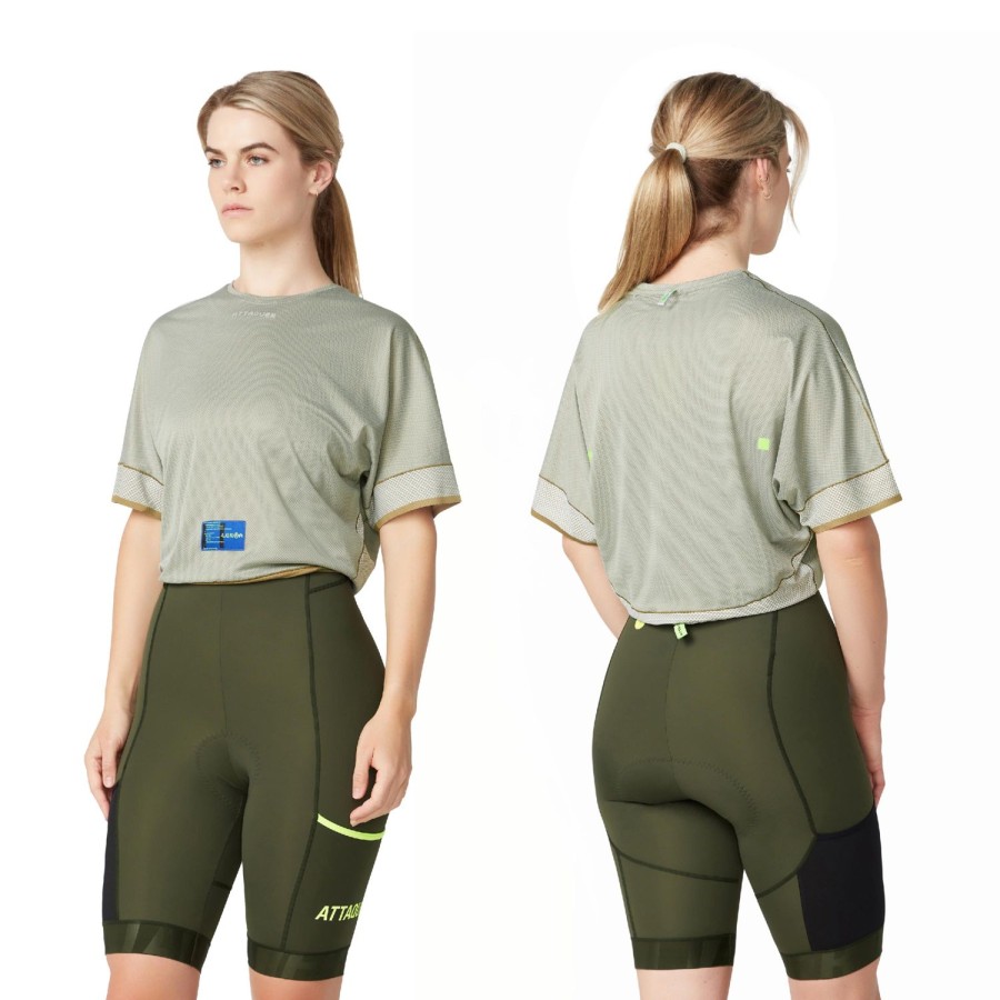 Womens Attaquer | Terra Womens Crop Tech Tee Sand