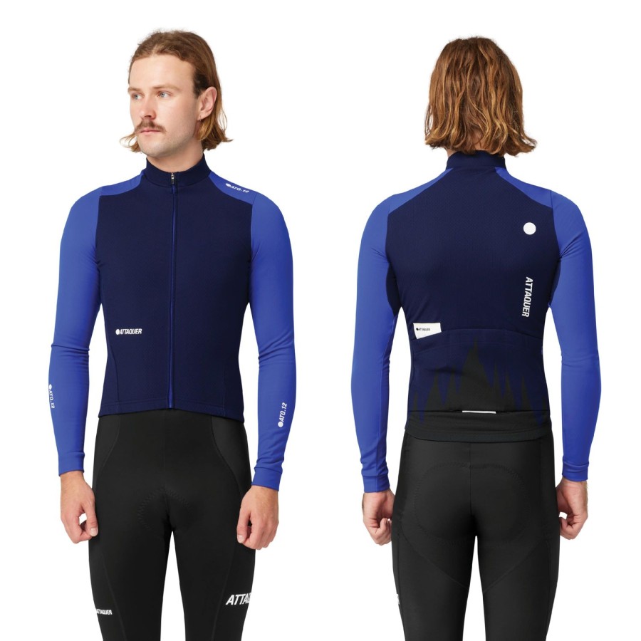 Mens Attaquer | All Day Winter Long Sleeved Jersey Navy/Fluro