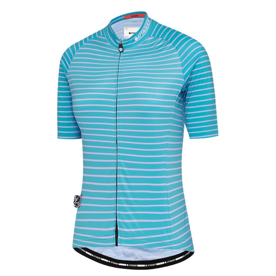 Womens Attaquer | Womens A-Line Jersey Fine Stripe Turquoise/Lilac