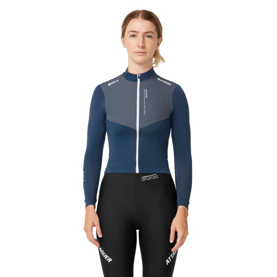 Womens Attaquer | Womens Race Winter Long Sleeved Jersey Vintage Blue