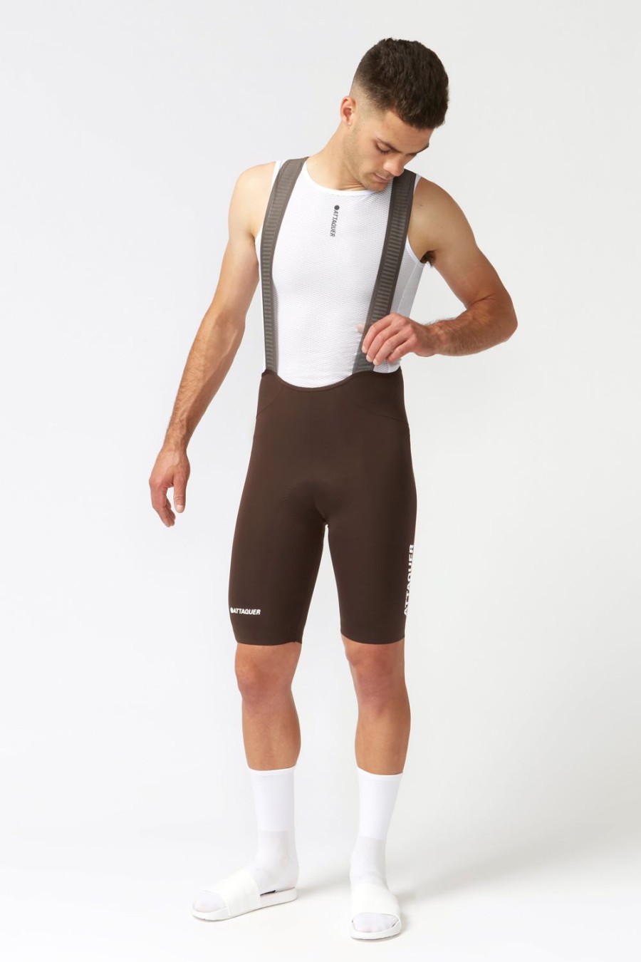 Mens Attaquer | Race Bib Short Cocoa/White Ref Logo