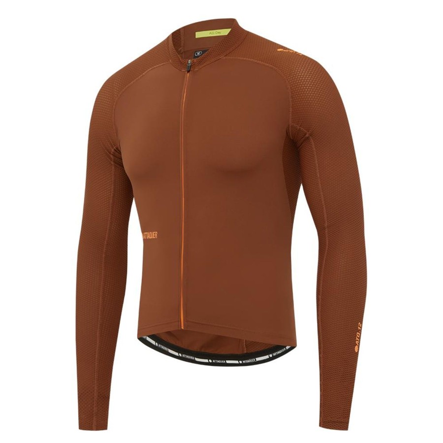 Mens Attaquer | All Day Summer Long Sleeve Jersey Burnt Orange