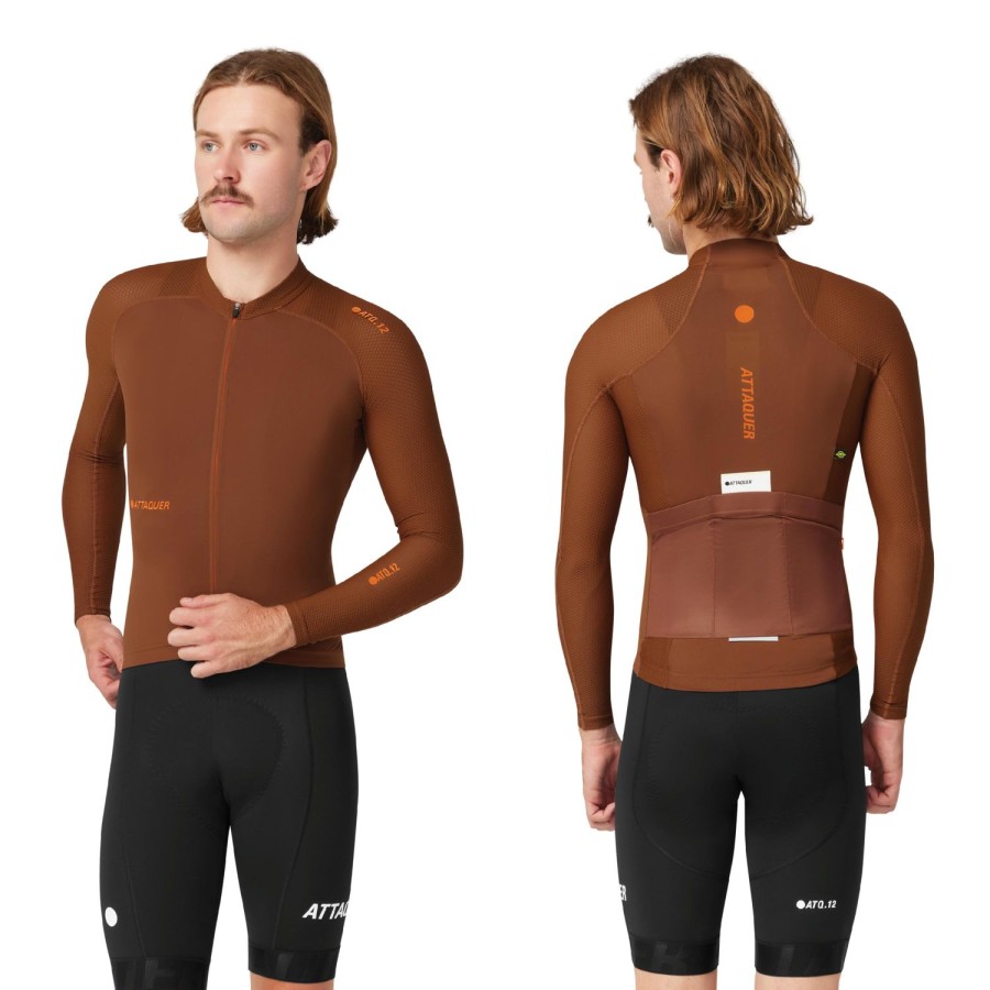 Mens Attaquer | All Day Summer Long Sleeve Jersey Burnt Orange