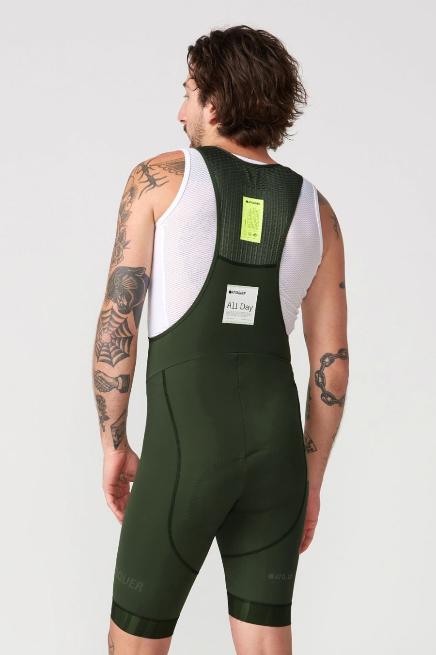 Mens Attaquer | All Day Bib Short Pine/Tonal Reflective Logo