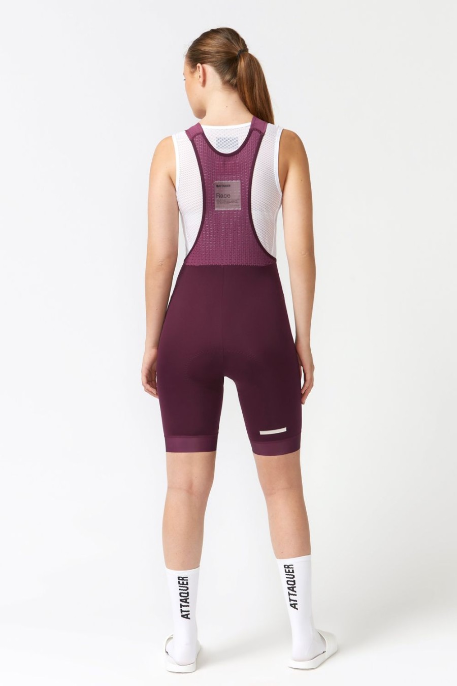 Womens Attaquer | Womens Race Bib Short Burgundy/Tonal Ref Logo