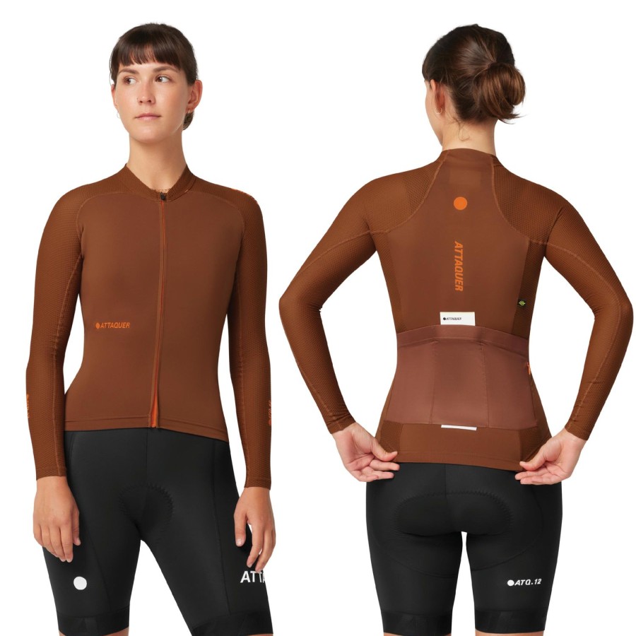 Womens Attaquer | Womens All Day Summer Long Sleeve Jersey Burnt Orange