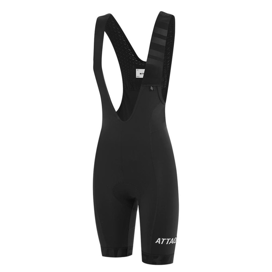 Womens Attaquer | Womens All Day Bib Short Black/White Reflective Logo