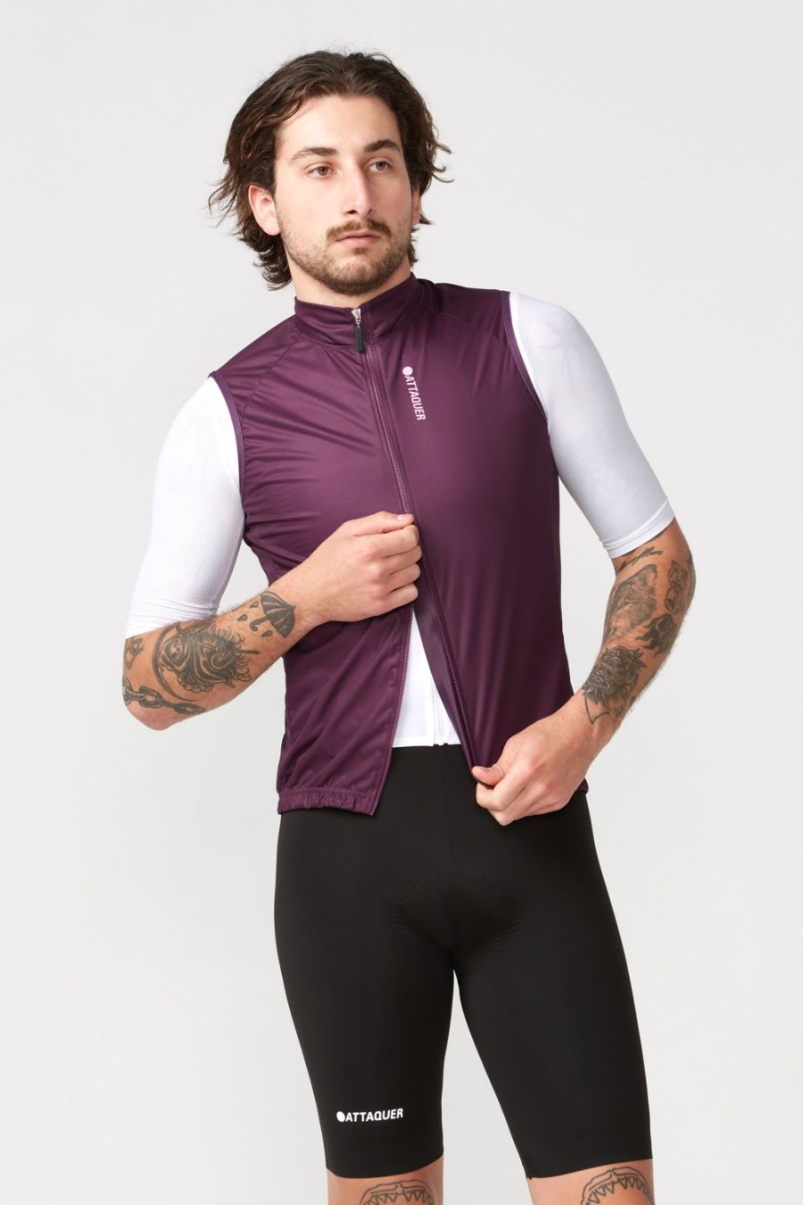 Mens Attaquer | Race Rain Softshell Gilet Burgundy