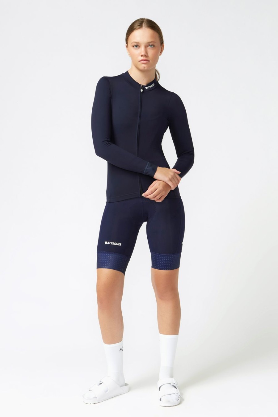 Womens Attaquer | Womens A-Line Winter Long Sleeved Jersey 2.0 Navy