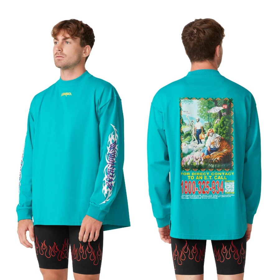 Mens Attaquer | Promised Land Ls T-Shirt Teal