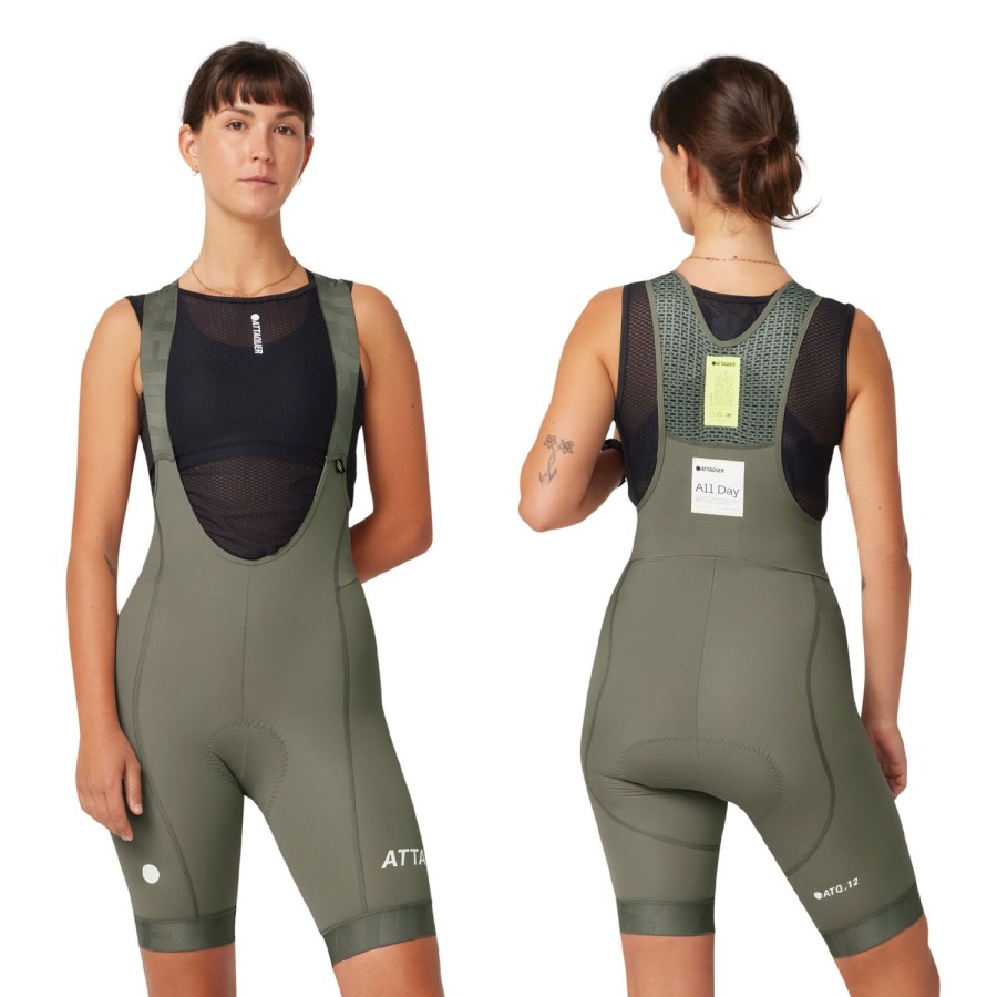 Womens Attaquer | Womens All Day Bib Short Grey Smoke