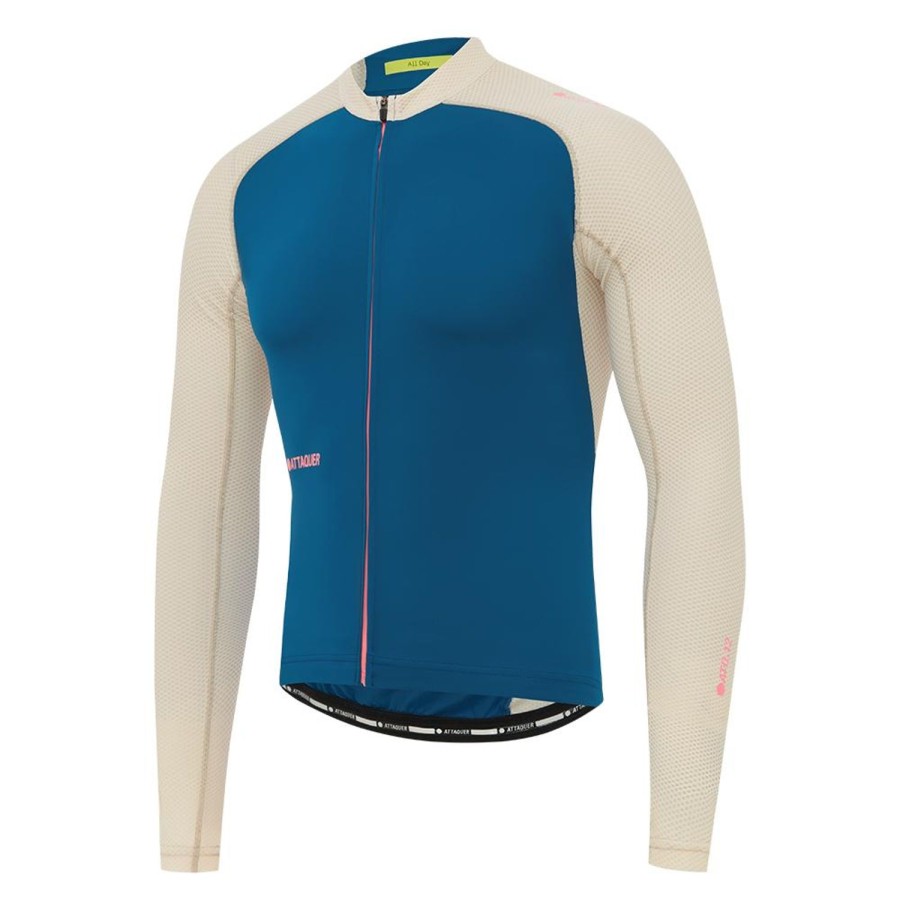 Mens Attaquer | All Day Summer Long Sleeve Jersey Blue/Eggshell