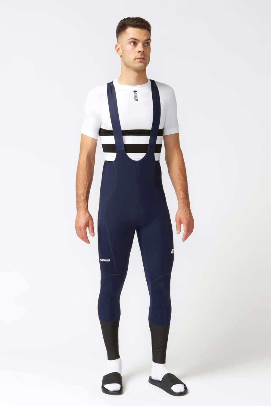 Mens Attaquer | All Day Winter Bib Long Navy Reflective Logo