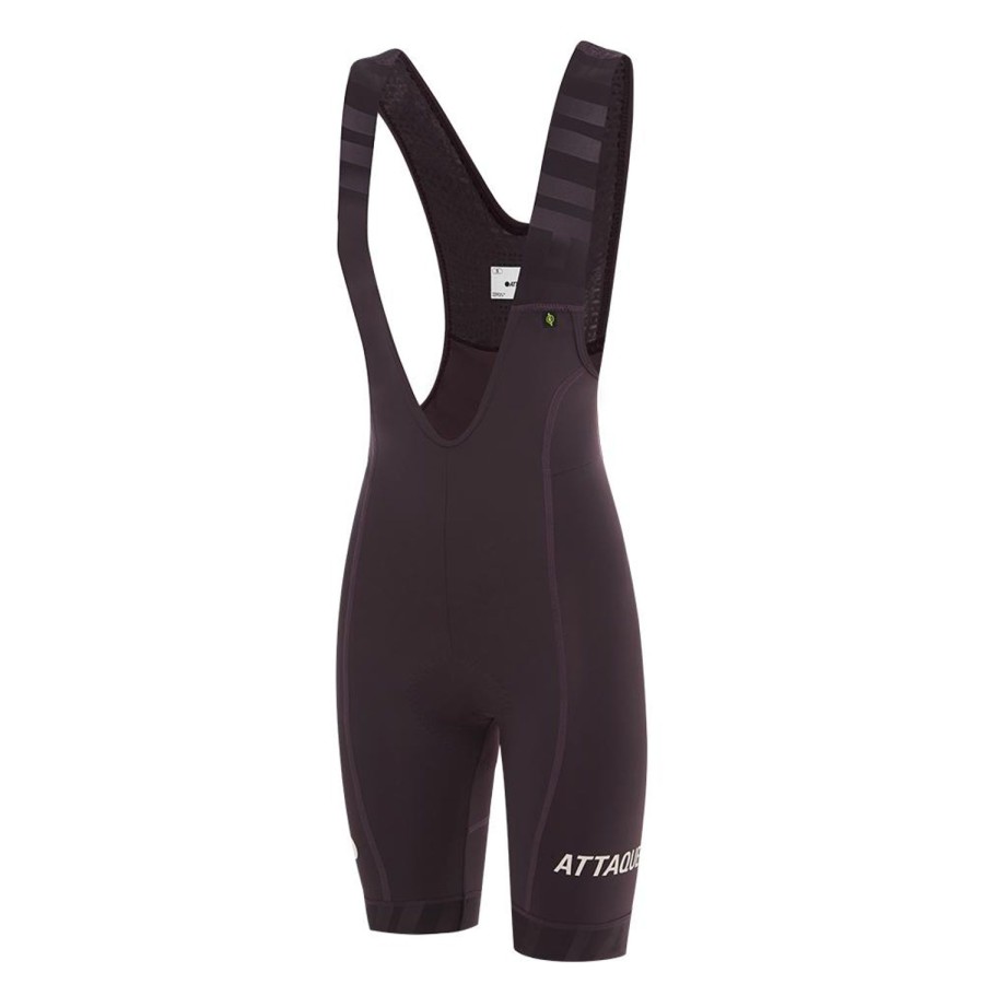 Womens Attaquer | Womens All Day Bib Short Aubergine/White Reflective Logo